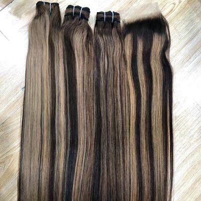 Wholesale #P4-27 Highlight Funmi Curl Indian Hair Double Drawn Hair Bundle Peruvian Brazilian Straight Human Hair